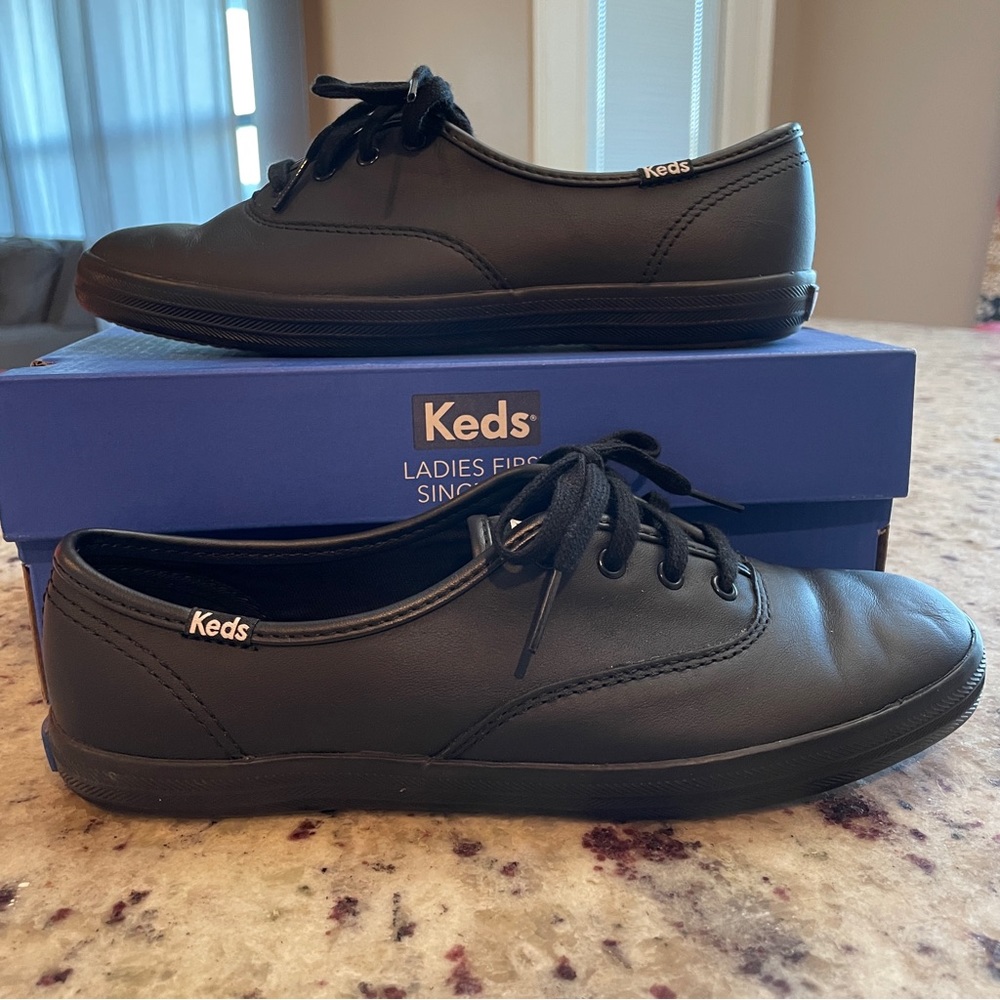 🖤Keds Champion Black Leather